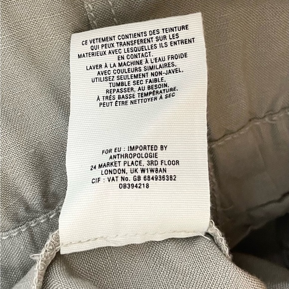 Anthropologie Cartonnier | Paperbag Pants Linen Blend Pockets NO BELT - Picture 8 of 9